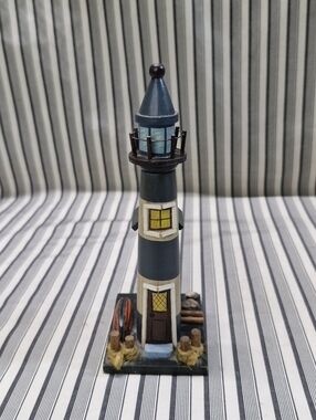 Wooden Lighthouse Nautical Decor Mini Coastal Beach House Ornament